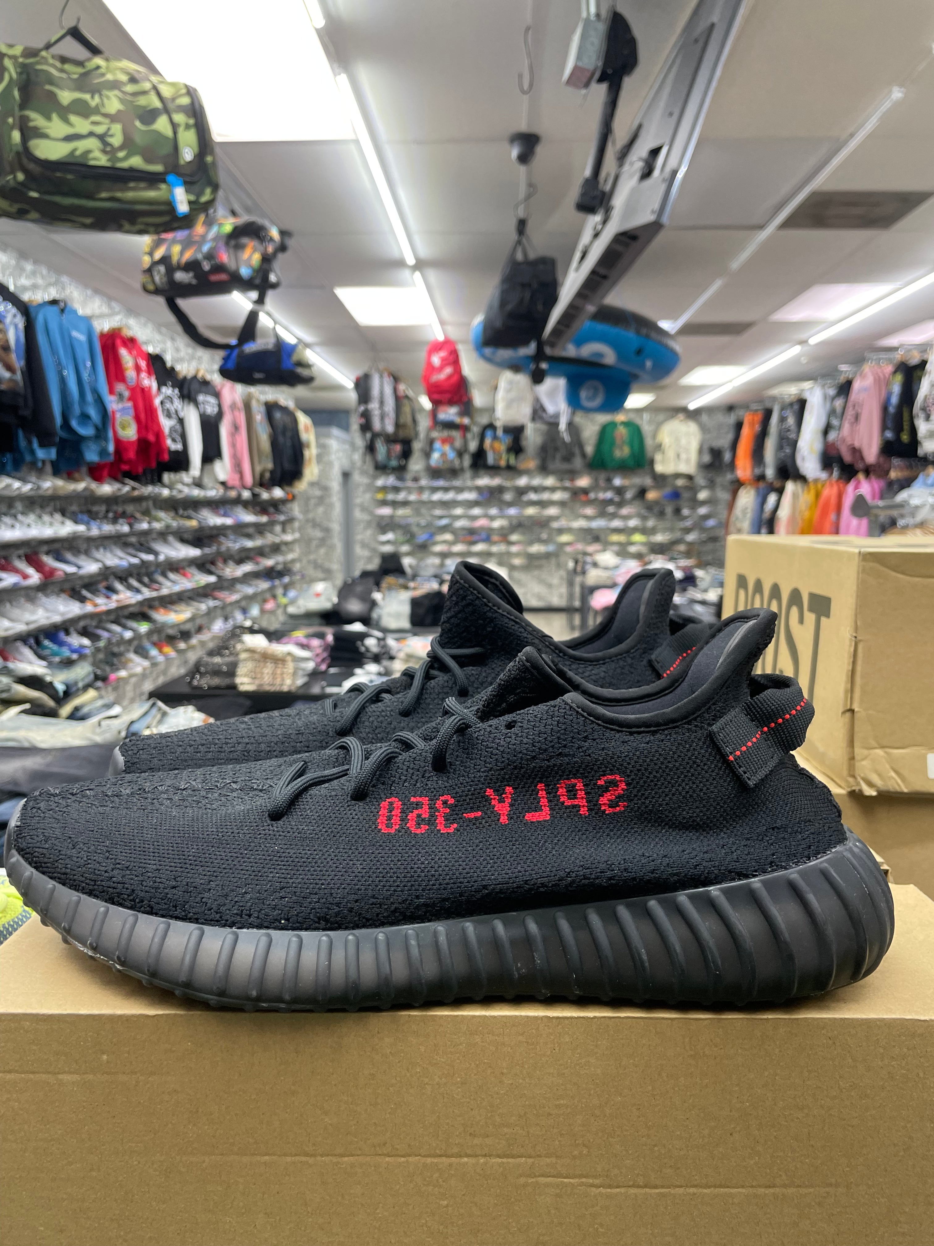 Yeezy Boost 350 “Black Red” *Size 14 Preowned*