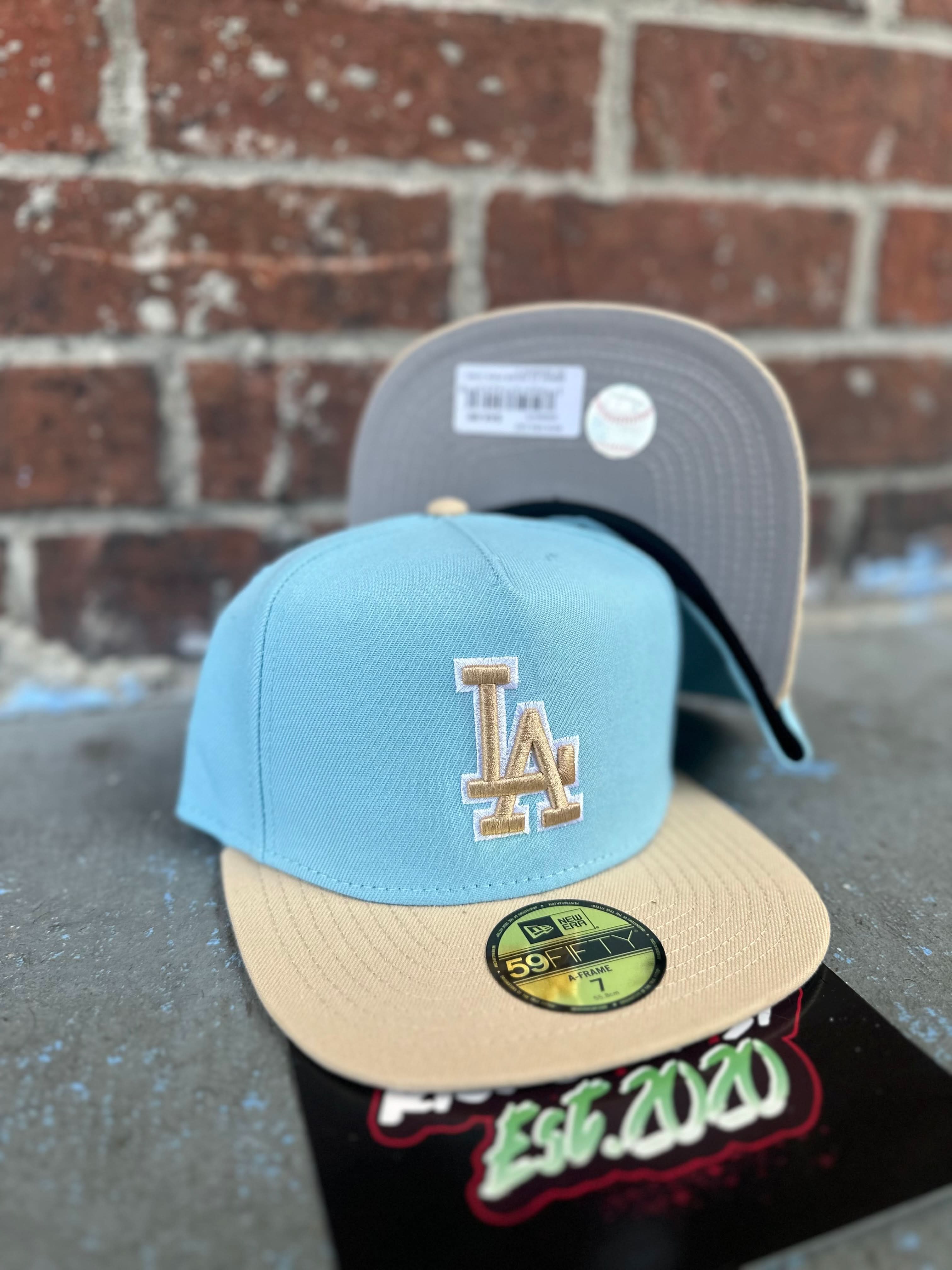 New Era 59FIFTY Fitted "Los Angeles Dodgers" Baby Blue/ Cream A-Frame Fitted 60699576
