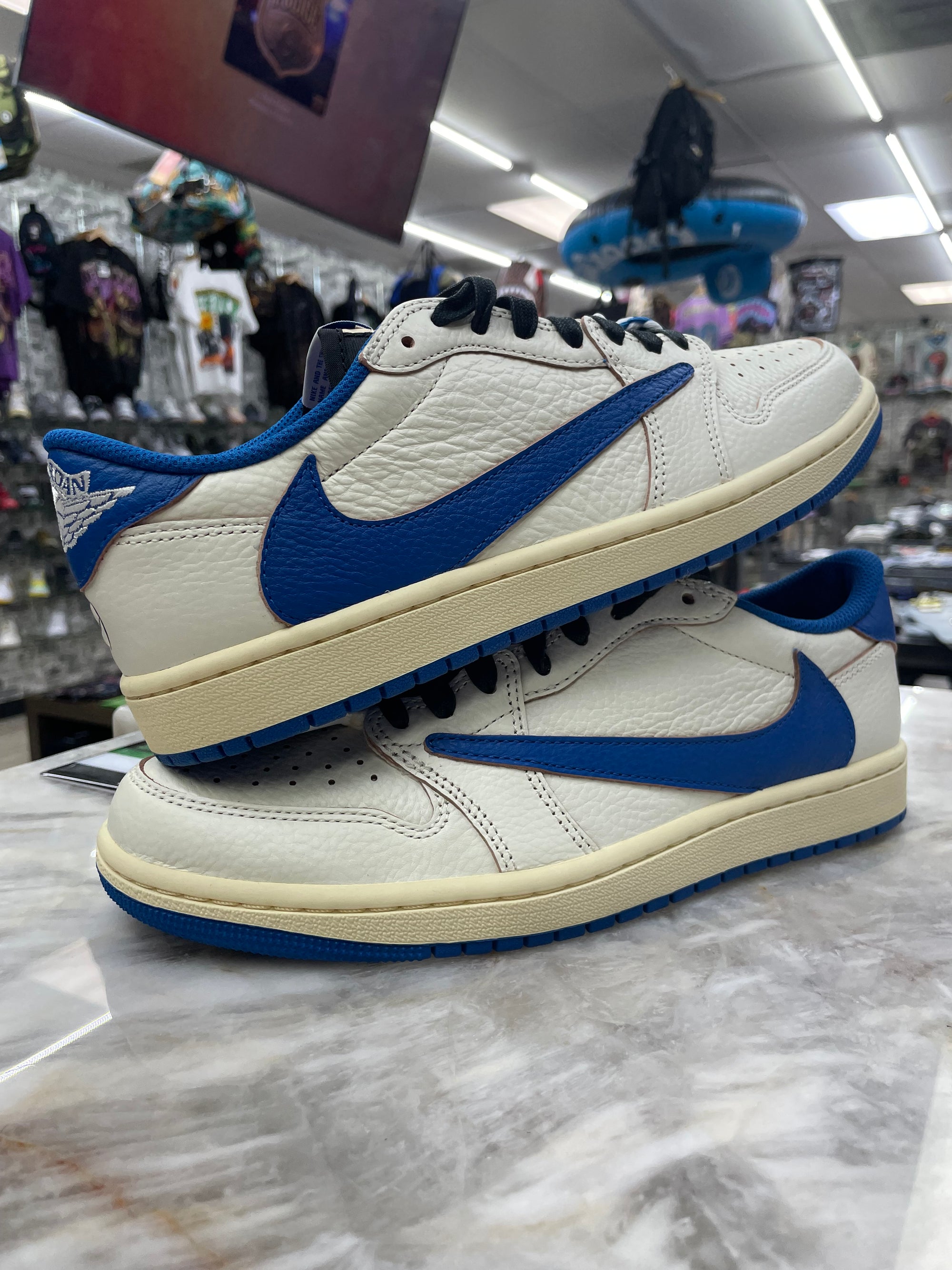 Air Jordan 1 Retro Low OG SP “Fragment x Travis Scott Sail Military Blue” (DM7866-104)