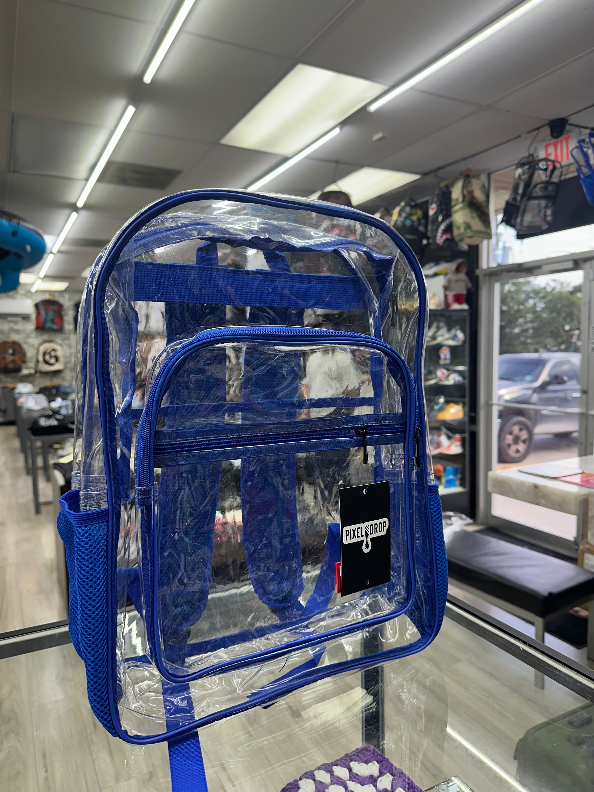 Pixel Drop "Clear Backpack" (Blue)