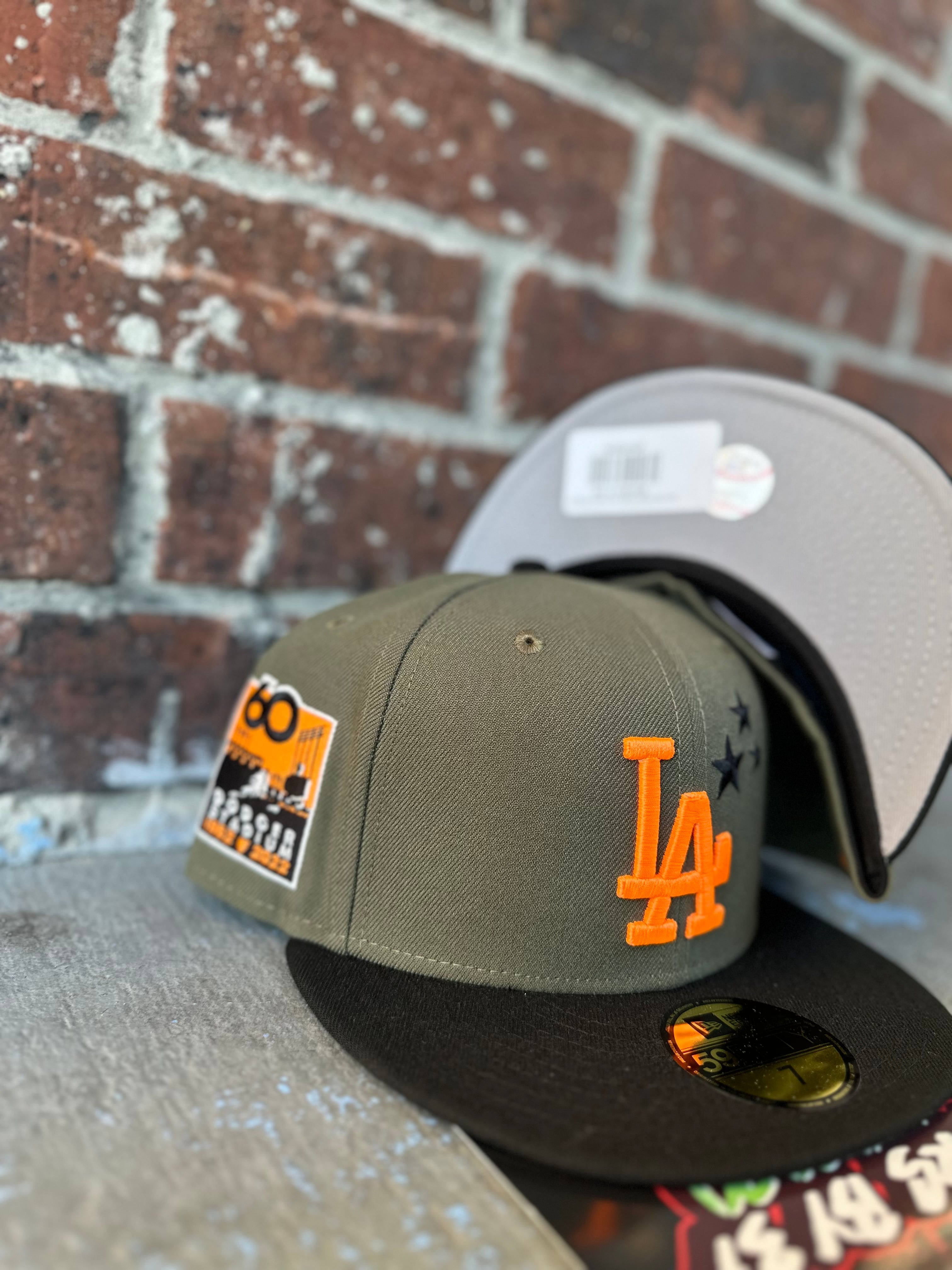 New Era 59Fifty Fitted "Los Angeles Dodgers" 60th Anniversary Dodger Stadium Olive/Orange
