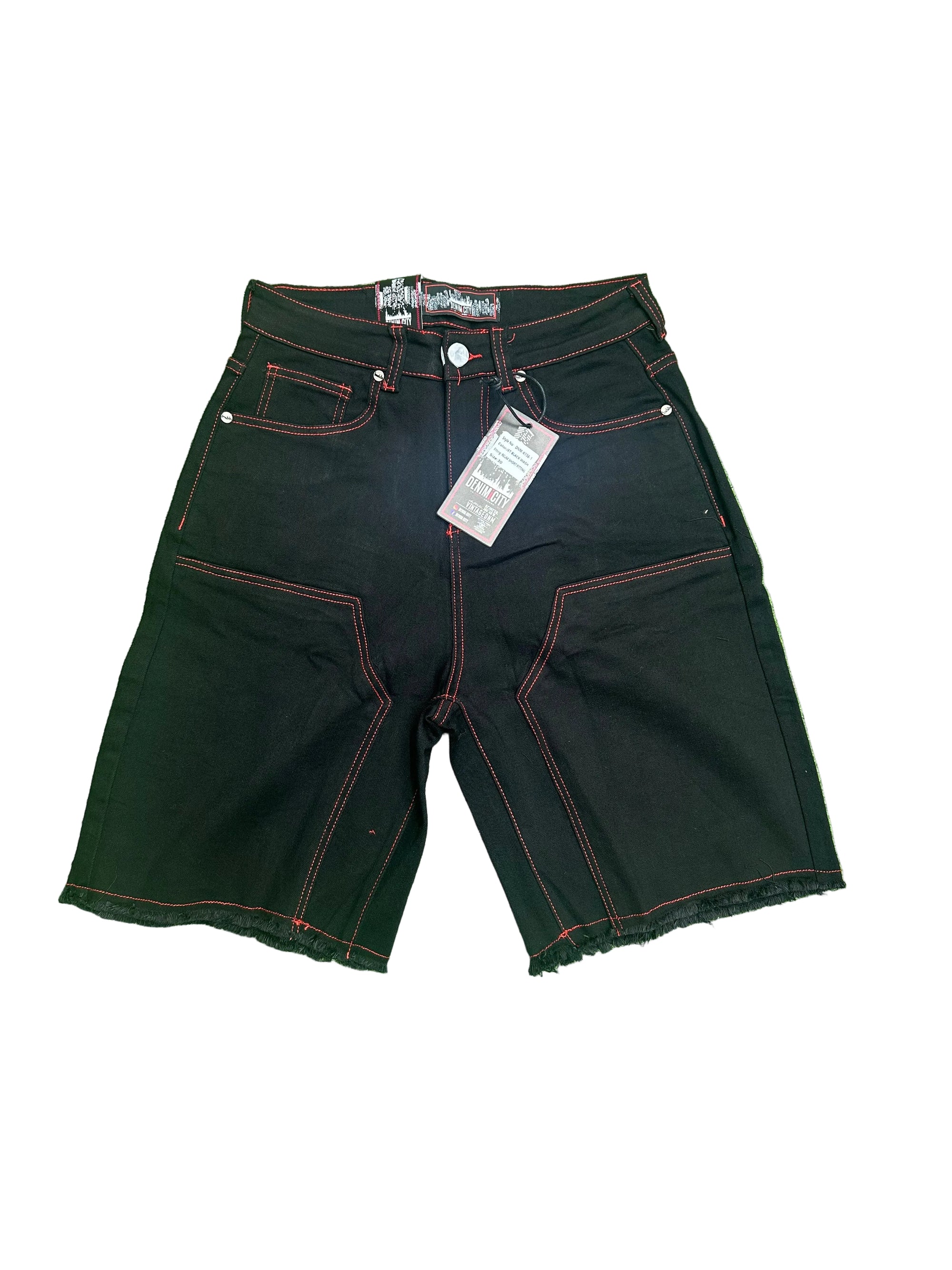 Demin City "Jet Black Wash Denim" Jean Shorts