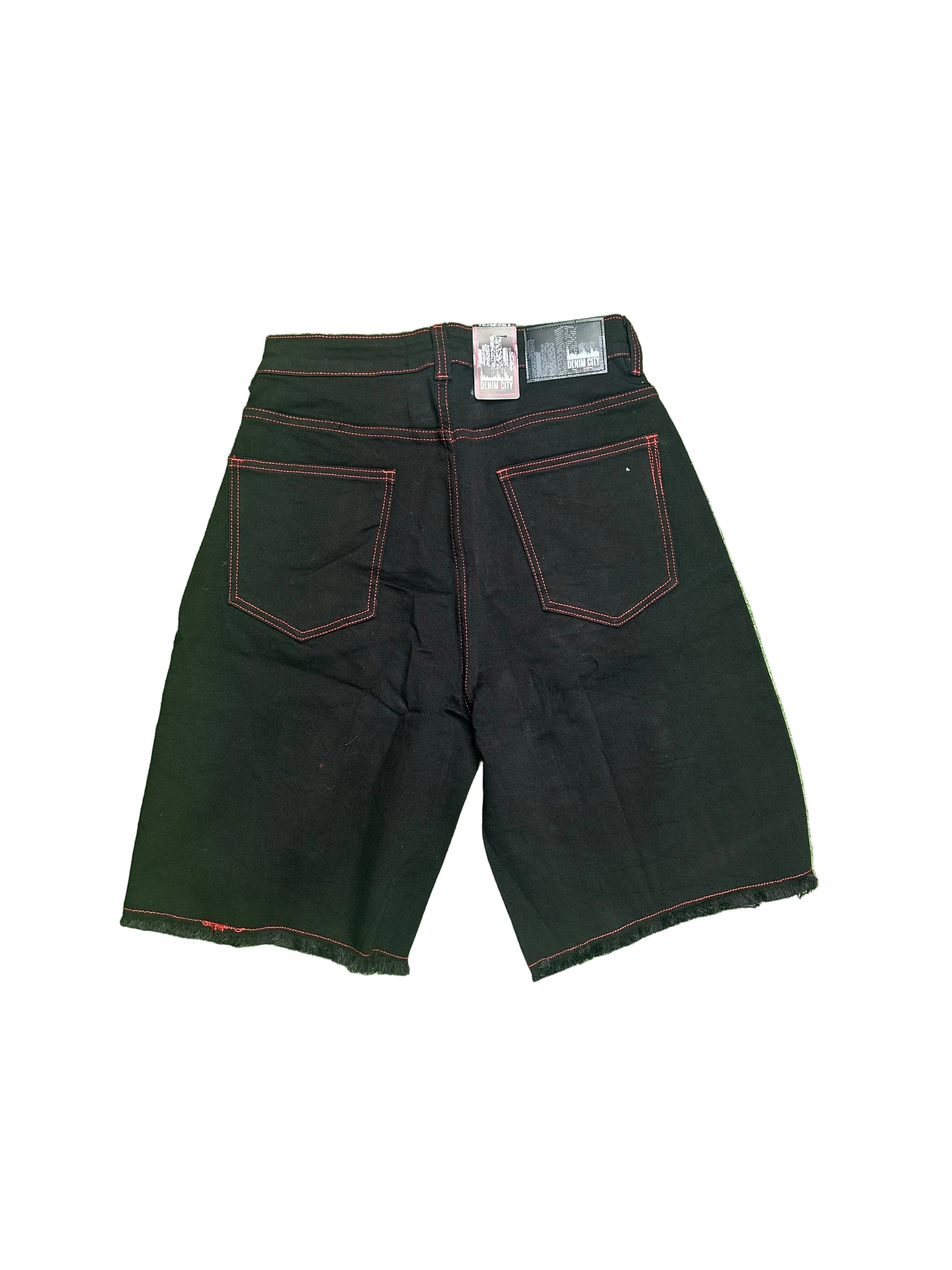 Demin City "Jet Black Wash Denim" Jean Shorts
