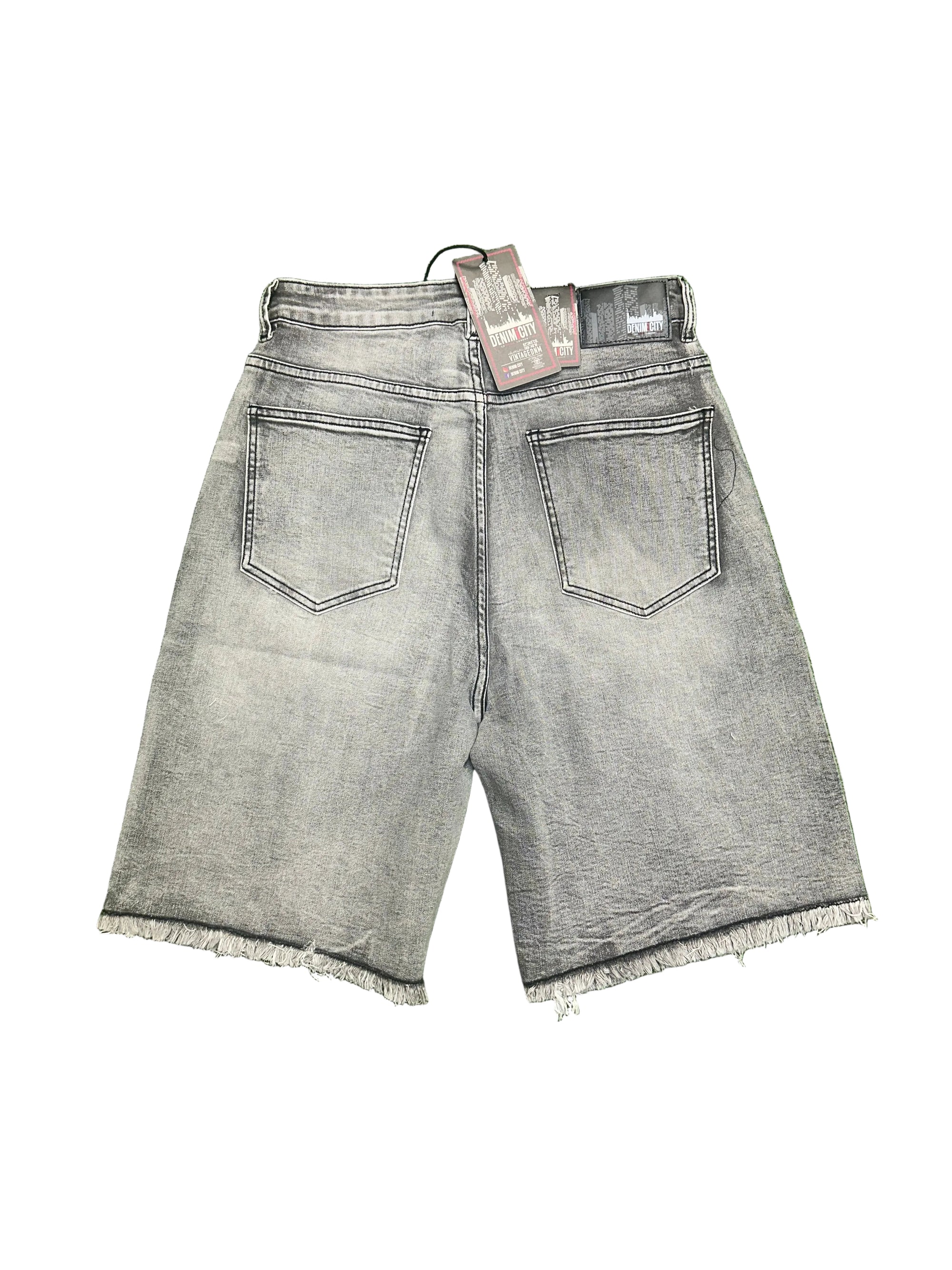 Demin City "Light Grey Wash Denim" Jean Shorts