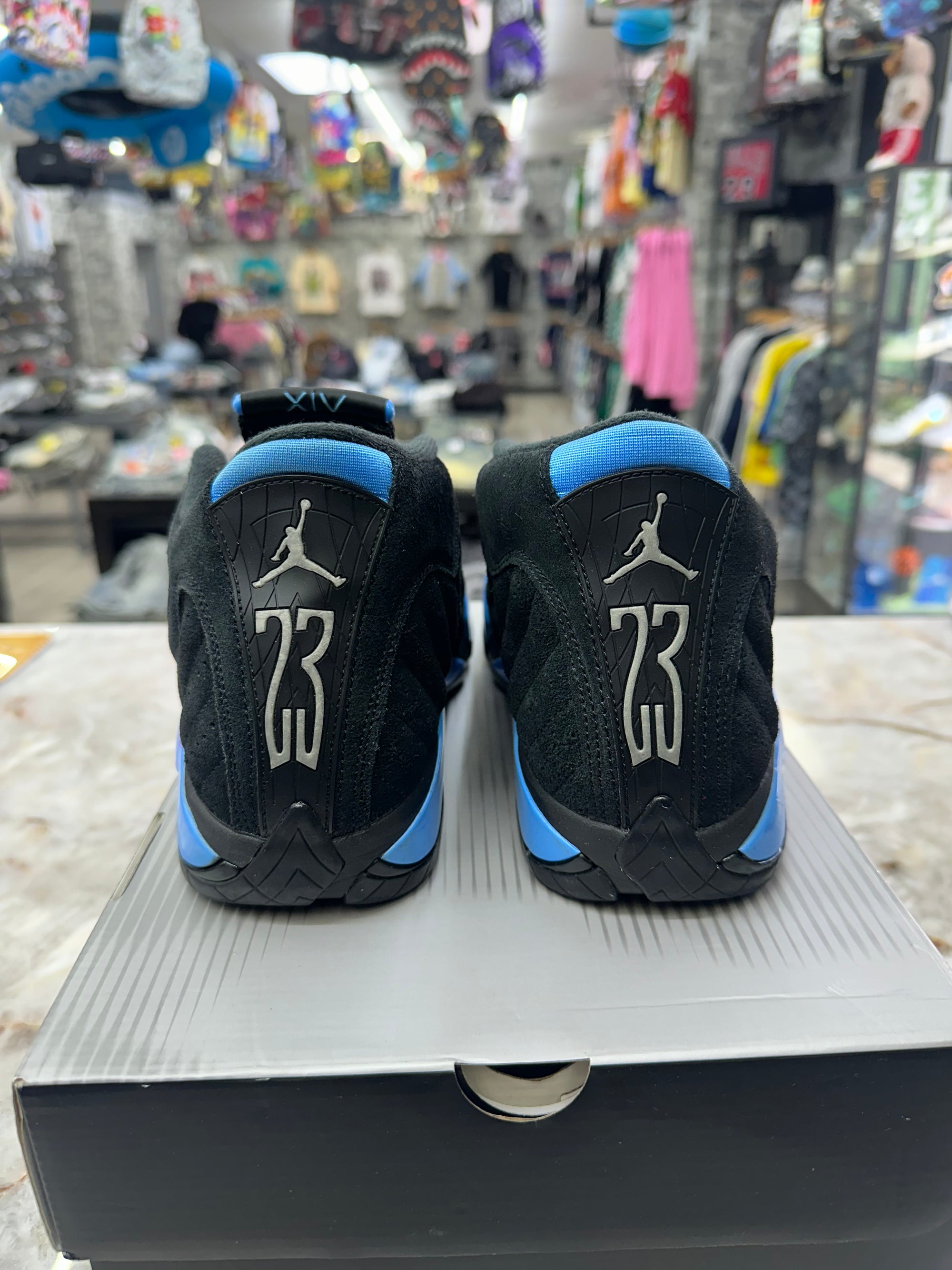 Air Jordan 14 Retro "Black University Blue" *Size 8.5 Preowned* 487471-007