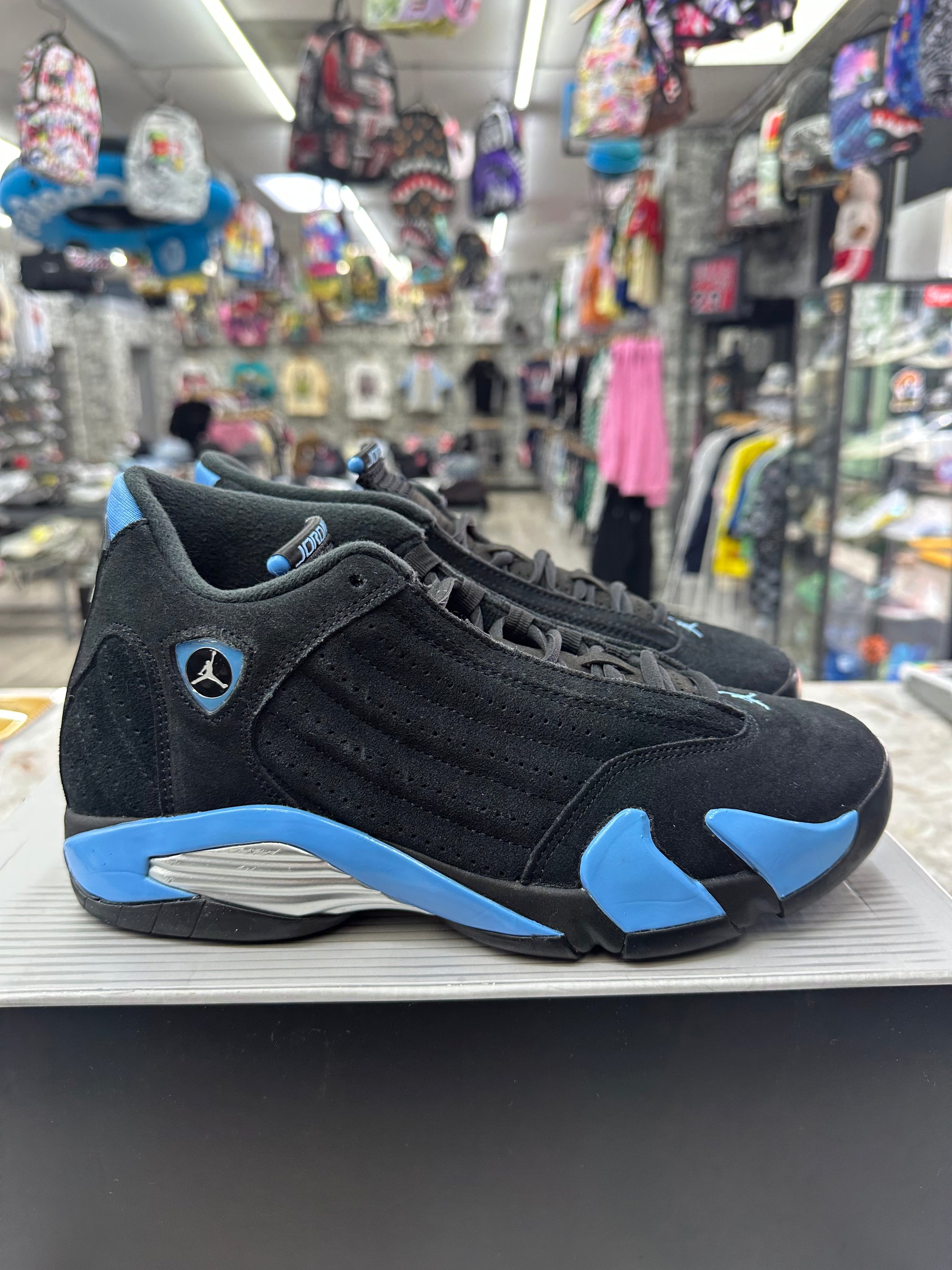 Air Jordan 14 Retro "Black University Blue" *Size 8.5 Preowned* 487471-007