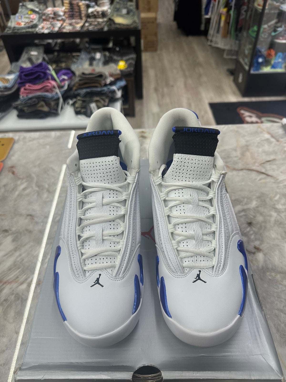 Air Jordan 14 Retro "White Hyper Royal" *Size 12 Preowned* 487471-104