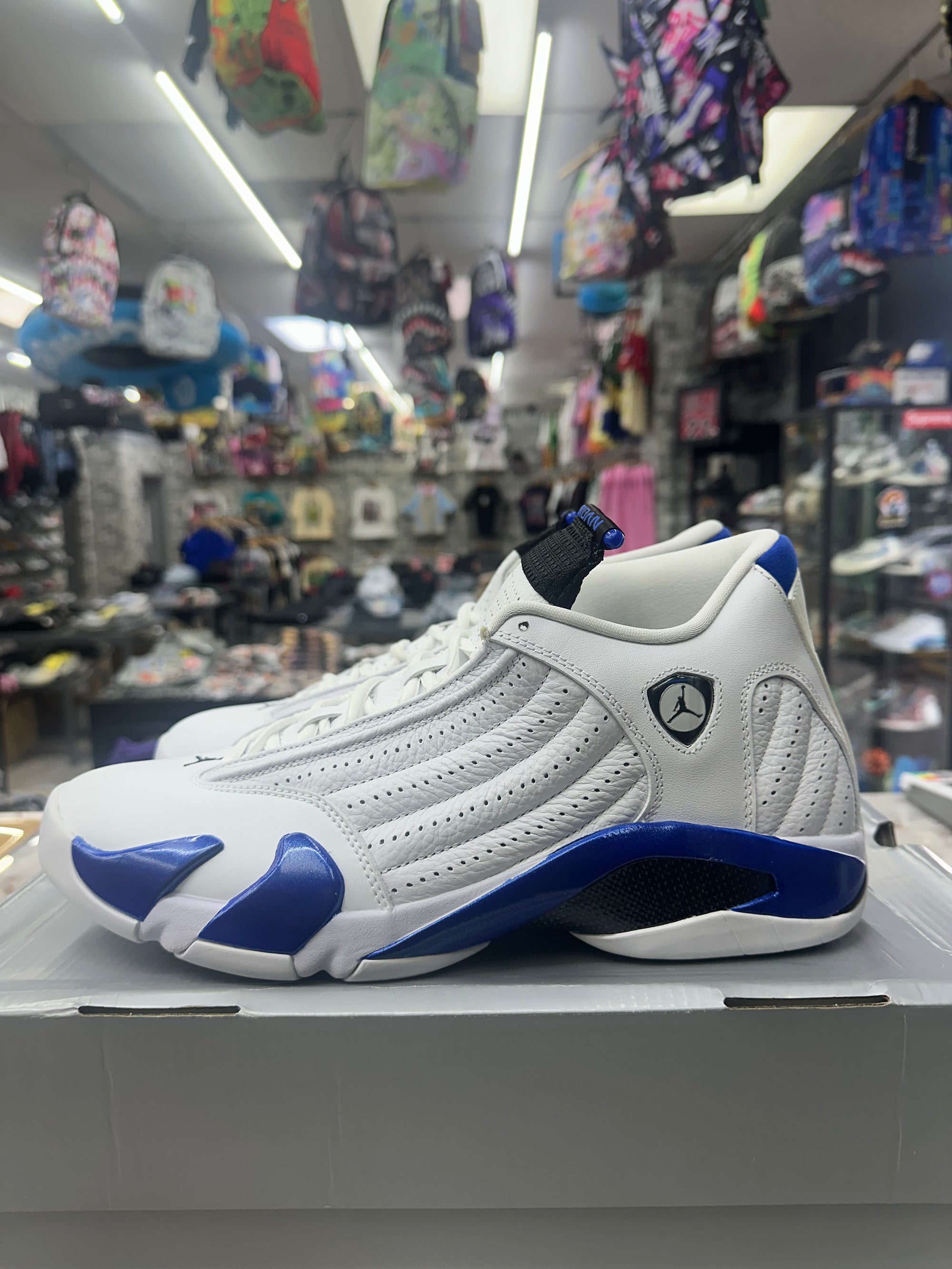 Air Jordan 14 Retro "White Hyper Royal" *Size 12 Preowned* 487471-104