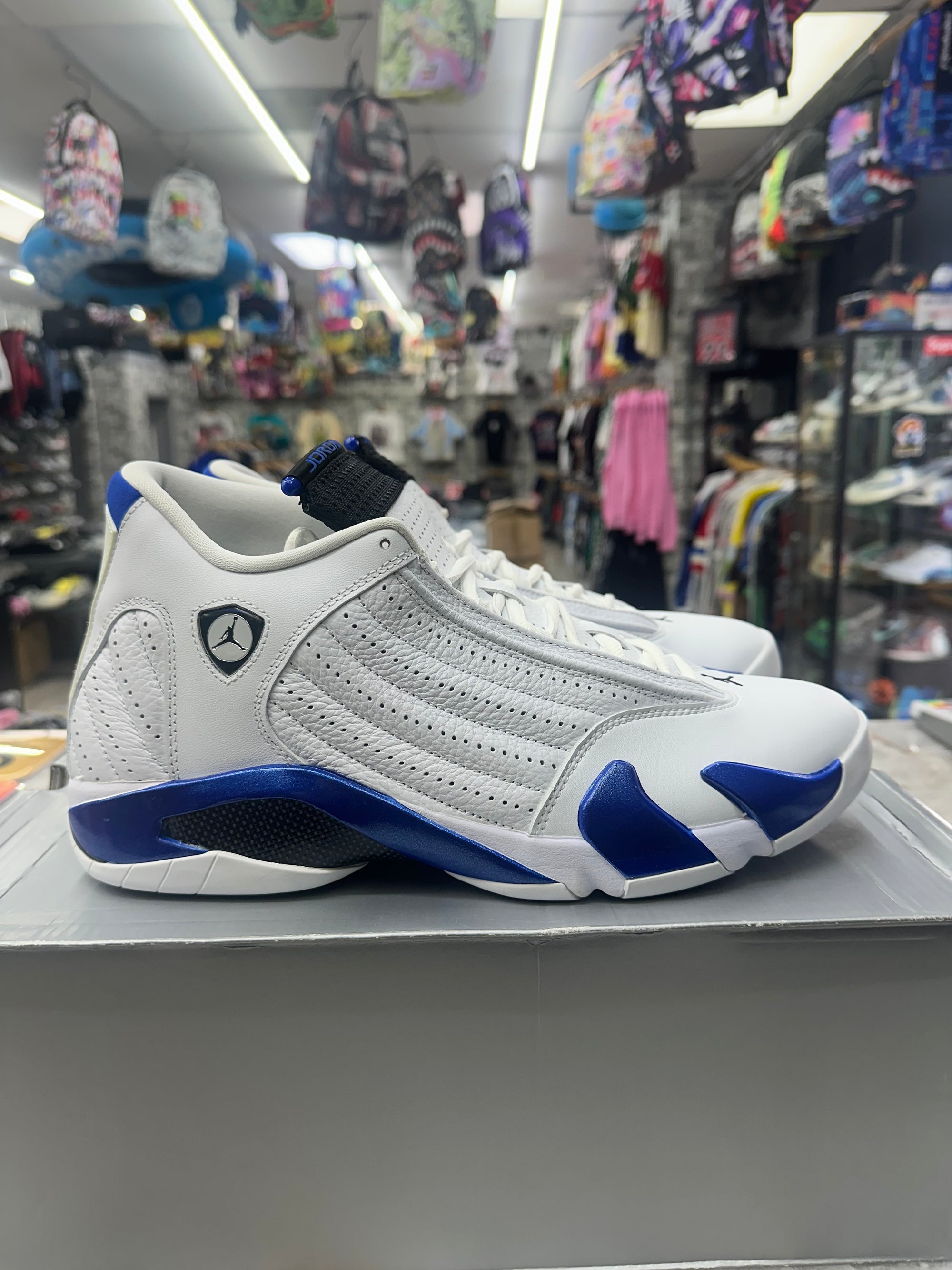 Air Jordan 14 Retro "White Hyper Royal" *Size 12 Preowned* 487471-104