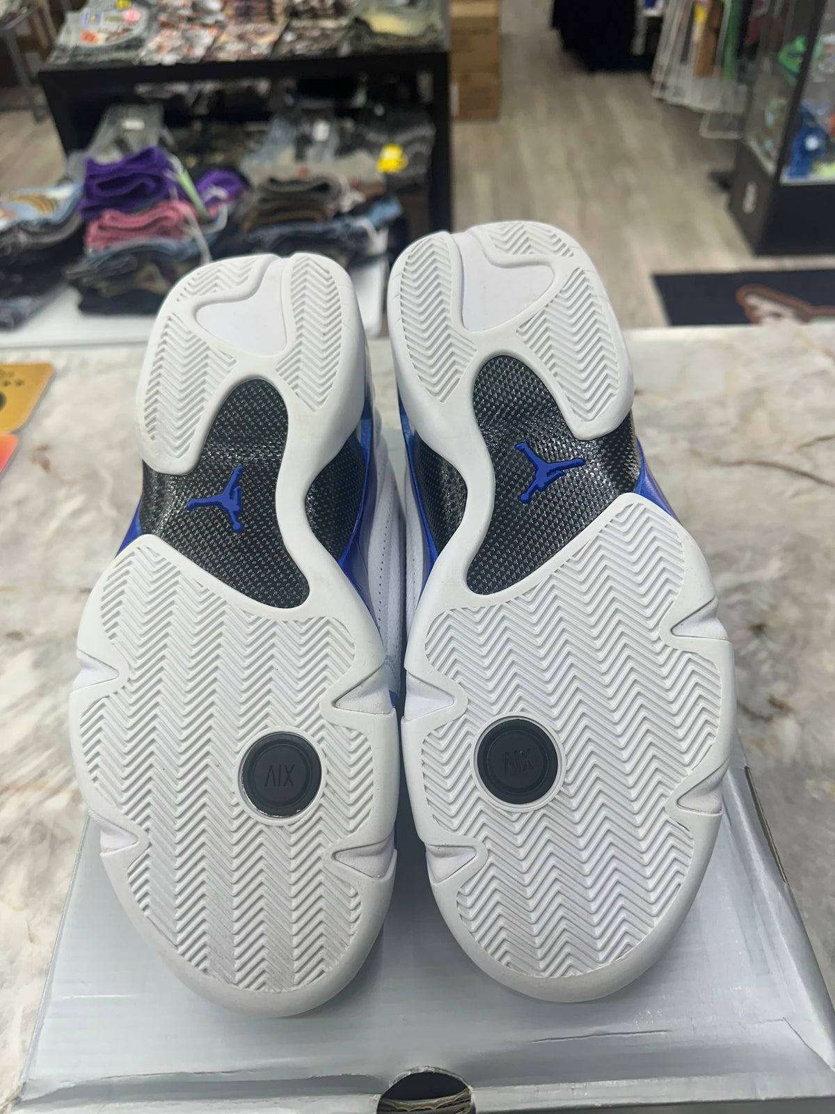 Air Jordan 14 Retro "White Hyper Royal" *Size 12 Preowned* 487471-104
