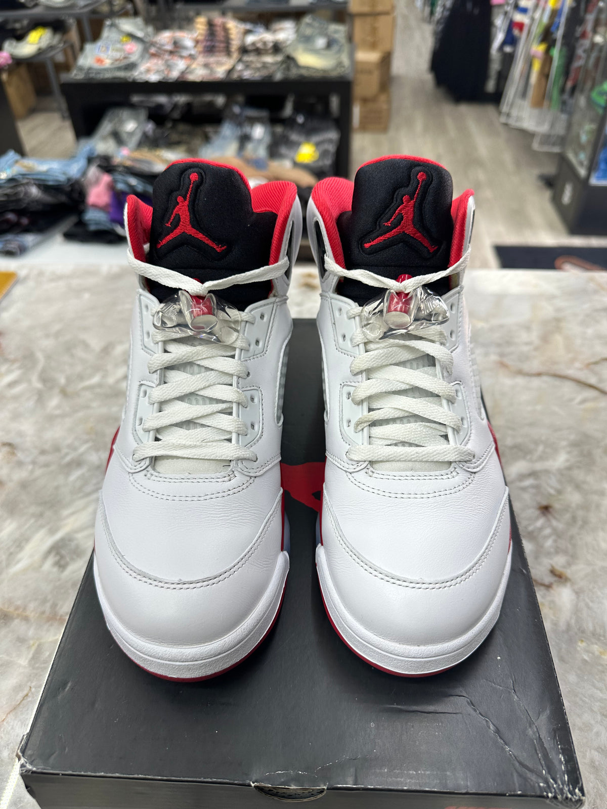 Air Jordan 5 Retro "Fire Red Black Tongue" *Size 8 Preowned* HQ7978-101