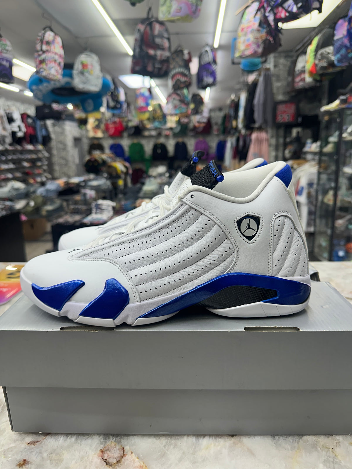 Air Jordan 14 Retro "White Hyper Royal" *Size 11 Preowned* 487471-104