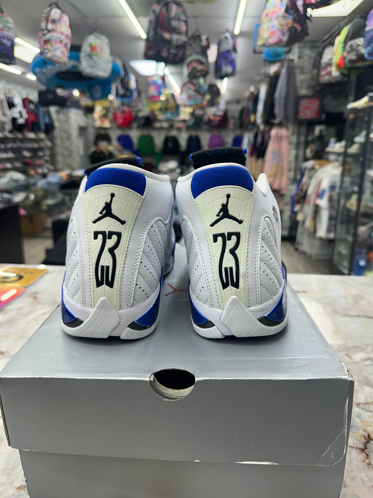 Air Jordan 14 Retro "White Hyper Royal" *Size 11 Preowned* 487471-104