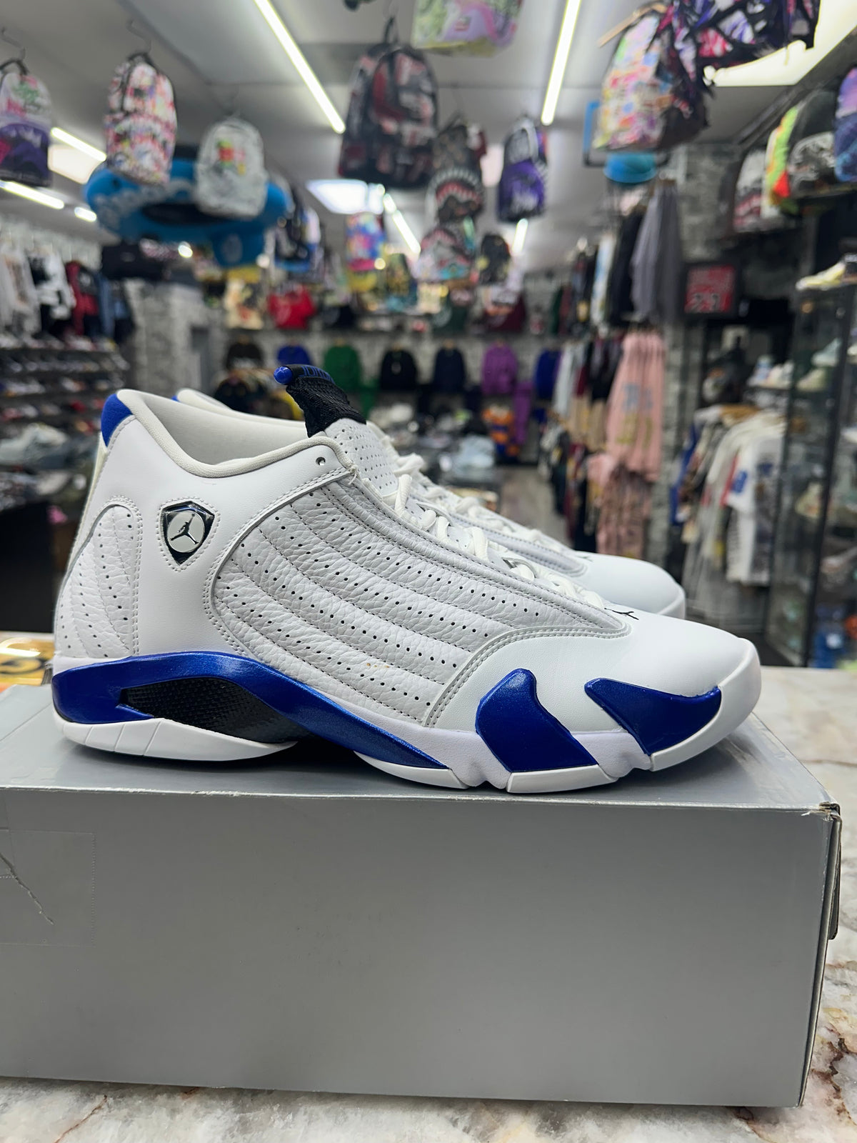 Air Jordan 14 Retro "White Hyper Royal" *Size 11 Preowned* 487471-104