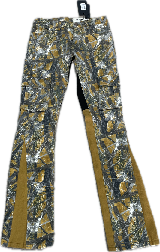 FWRD Denim "Yellow Camo" Stacked Jeans