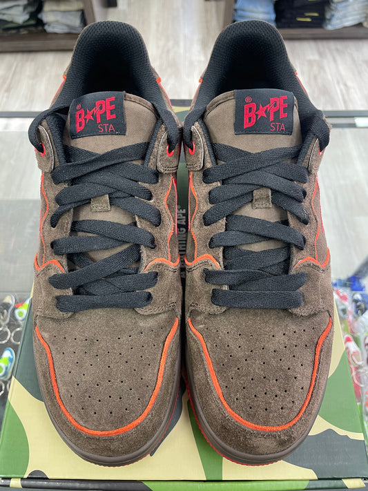 A Bathing Ape Babe Sk8 Sta "Brown Orange" *Size 10 Preowned*