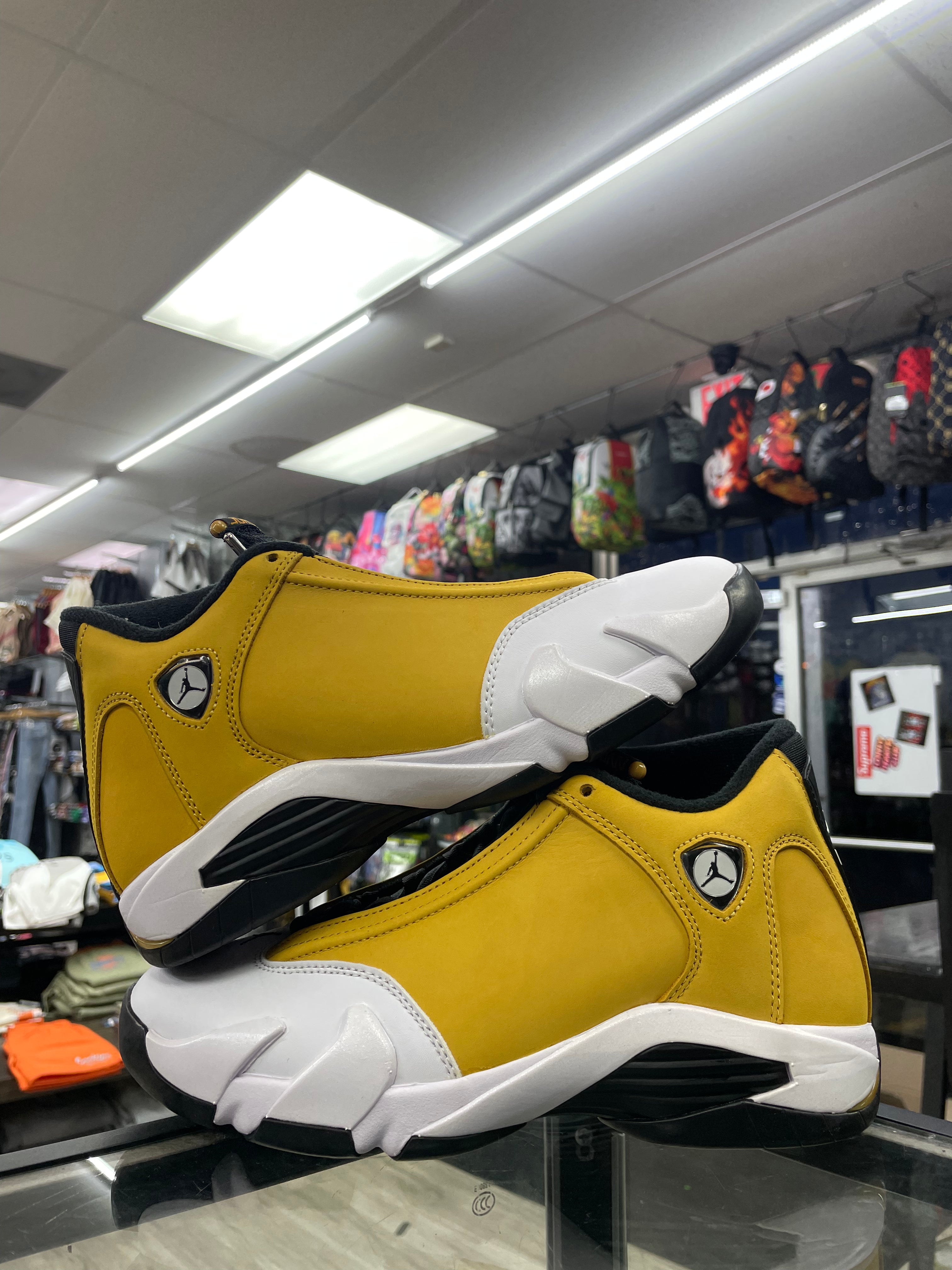 Air jordan retro 14 yellow ferrari on sale