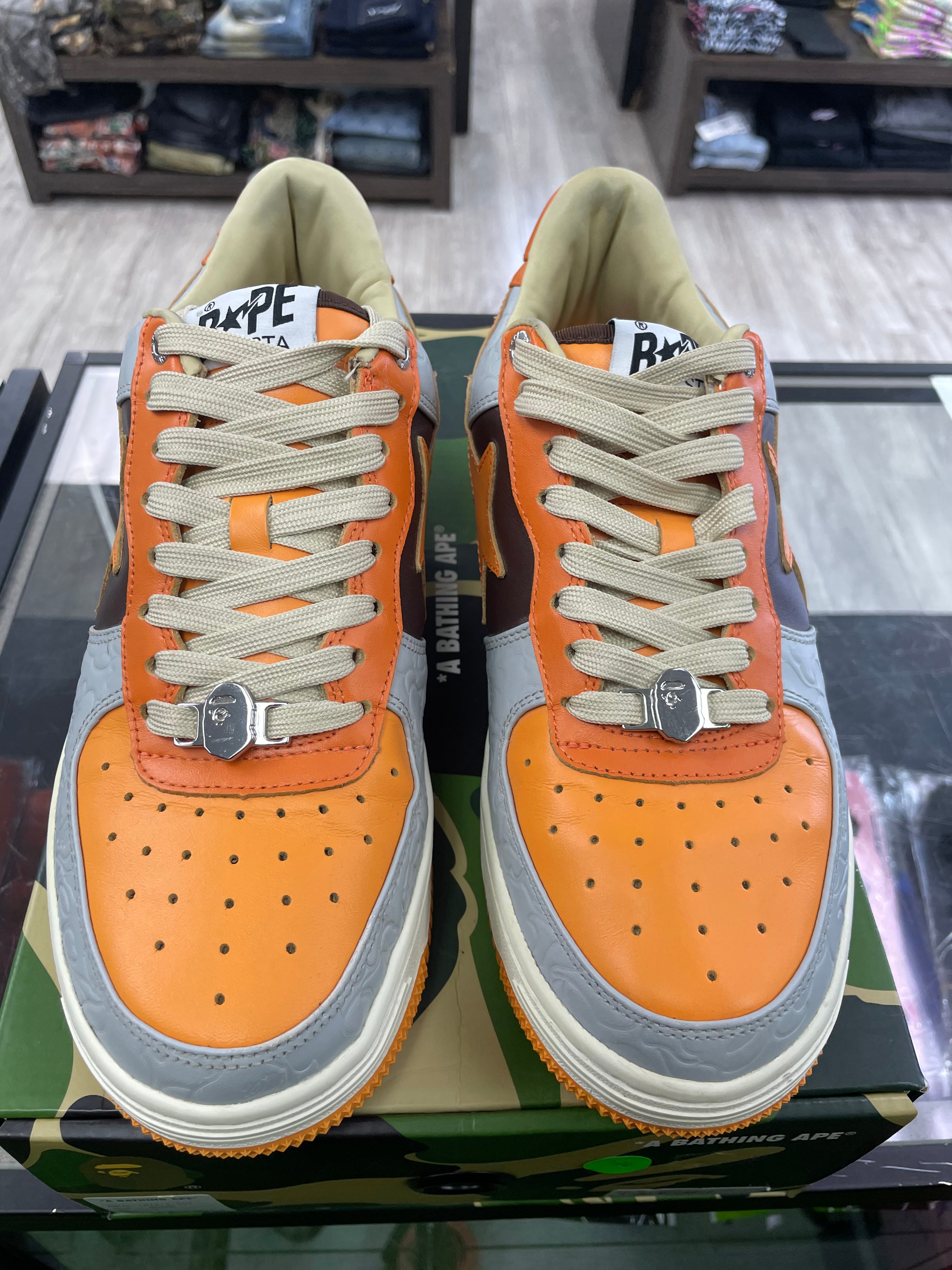 A Bathing Ape Babe “M2 Orange” *Size 9 Preowned*