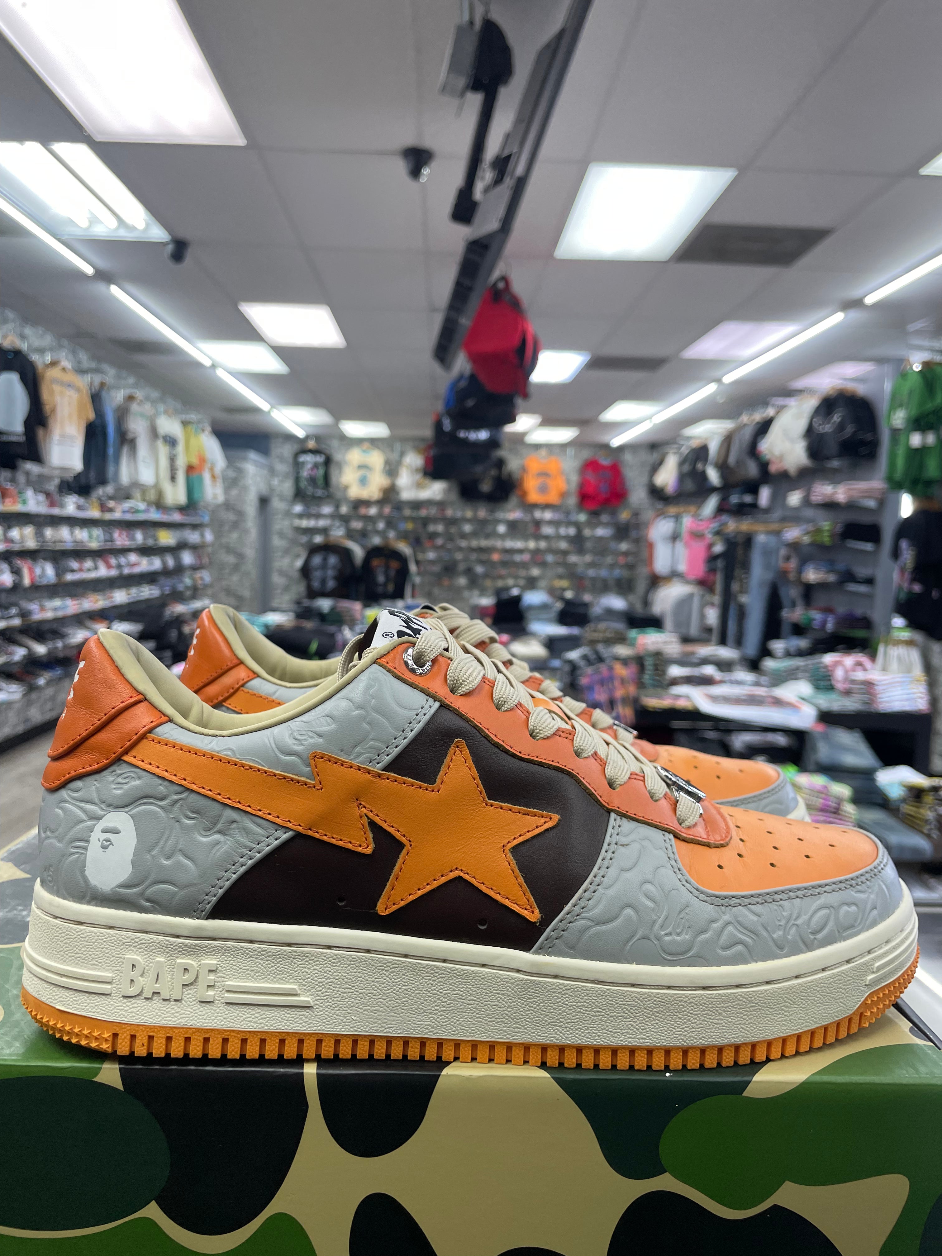 A Bathing Ape Babe “M2 Orange” *Size 9 Preowned*