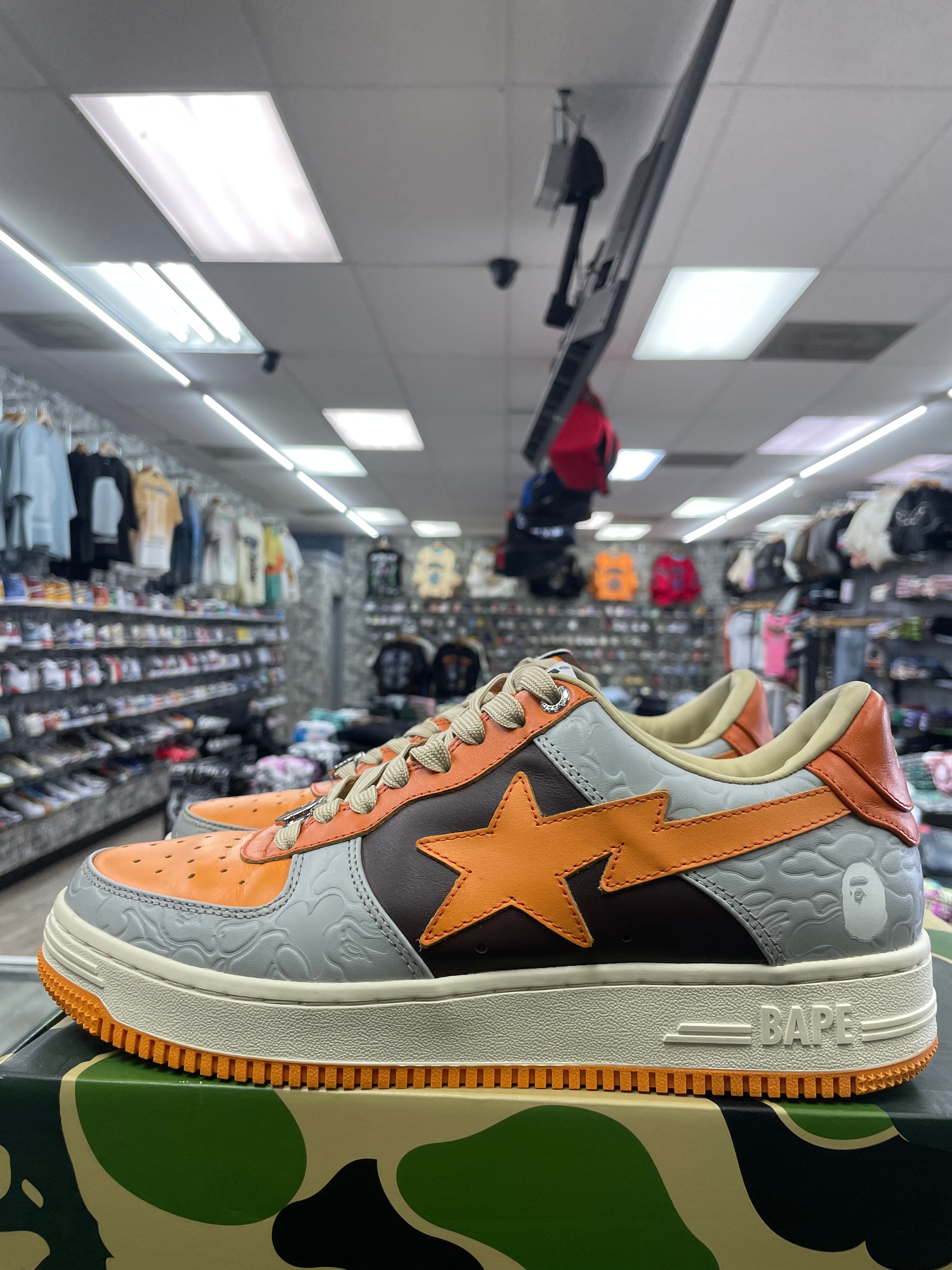 A Bathing Ape Babe “M2 Orange” *Size 9 Preowned*