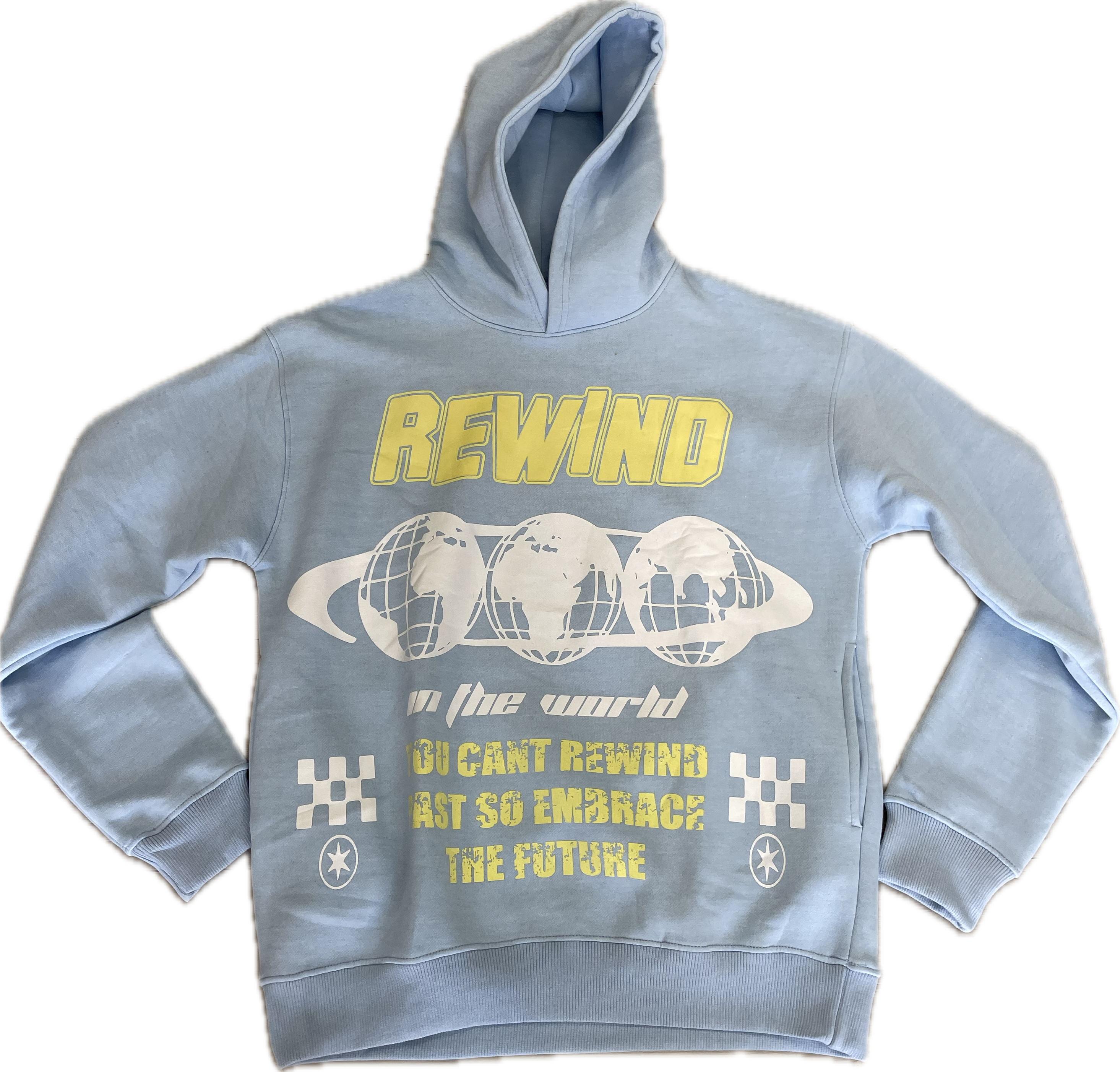 Rewind “In Your Own World” Hoodie (Baby Blue)