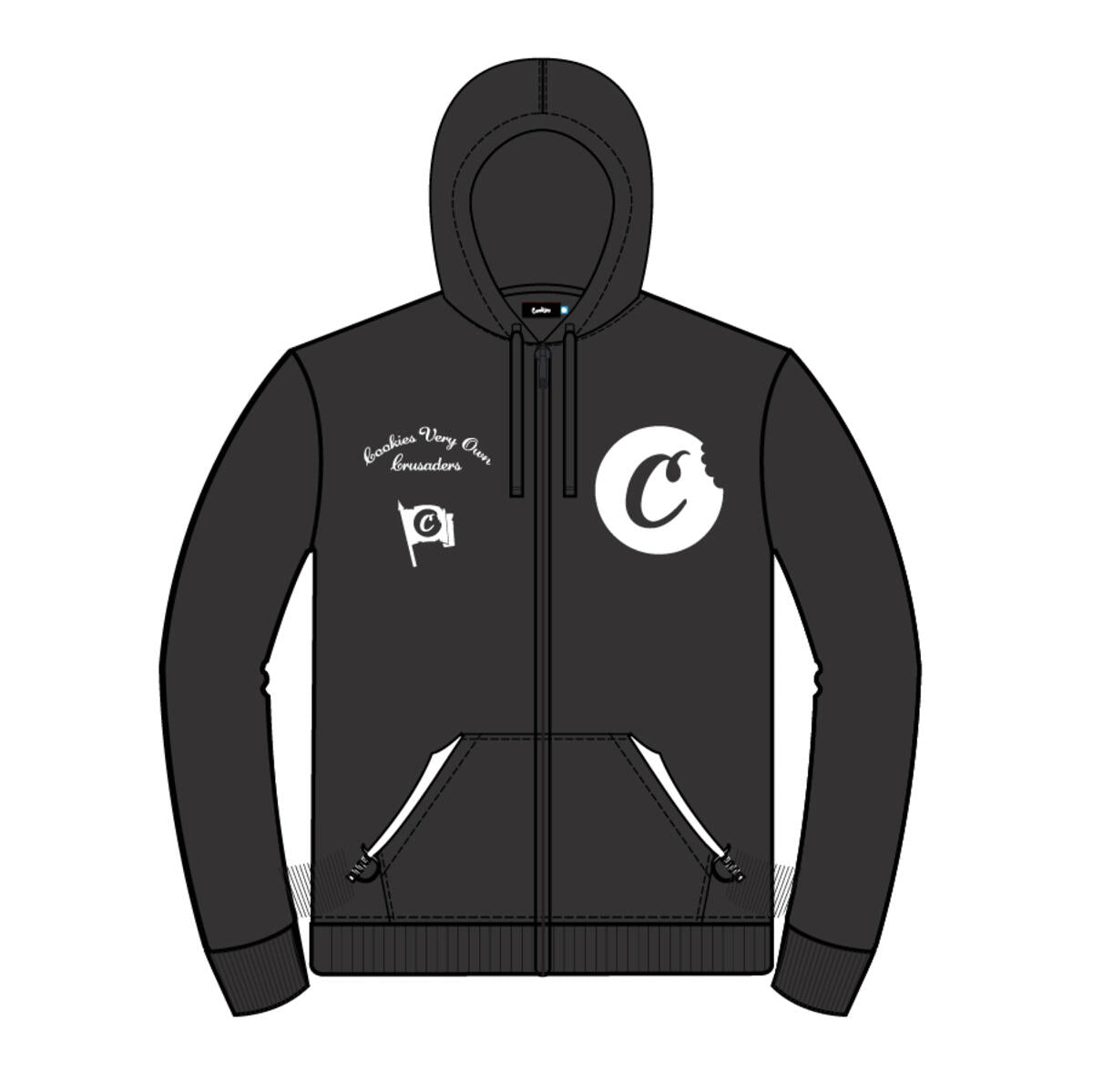 Cookies “Full Zip-Up Hoodie” (Black)