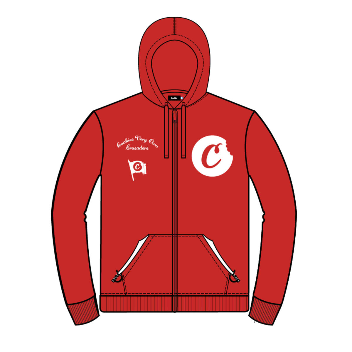 Cookies “Full Zip-Up Hoodie” (Red)