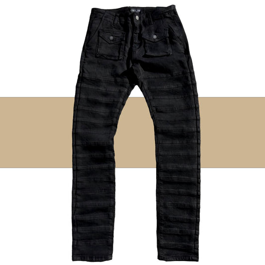 Essentials Lab “Eden Oil” Wax Skinny Jeans