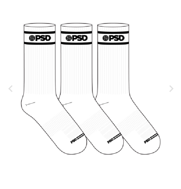 Psd “White 3 Pack” Socks