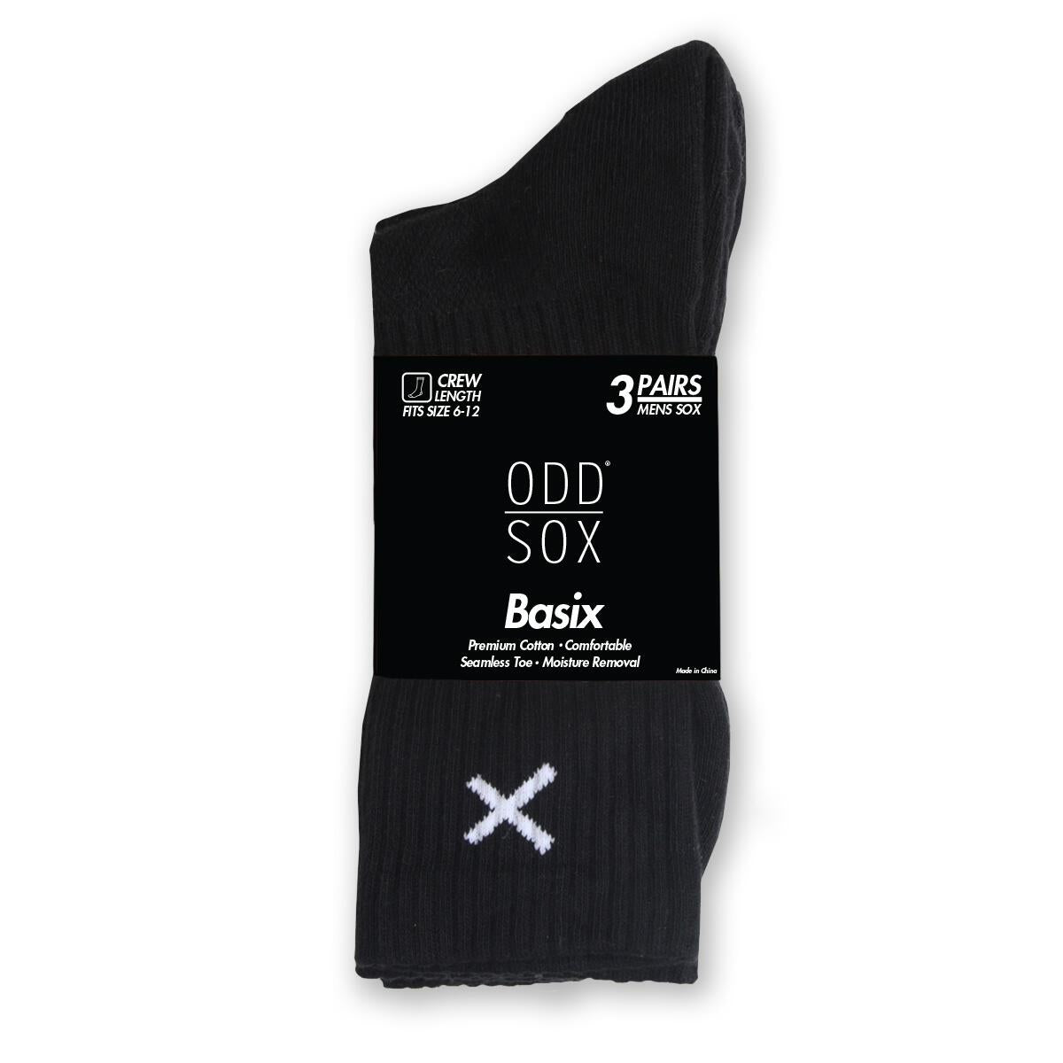 Odd Sox “Basix 3 Pack” Socks (Black)