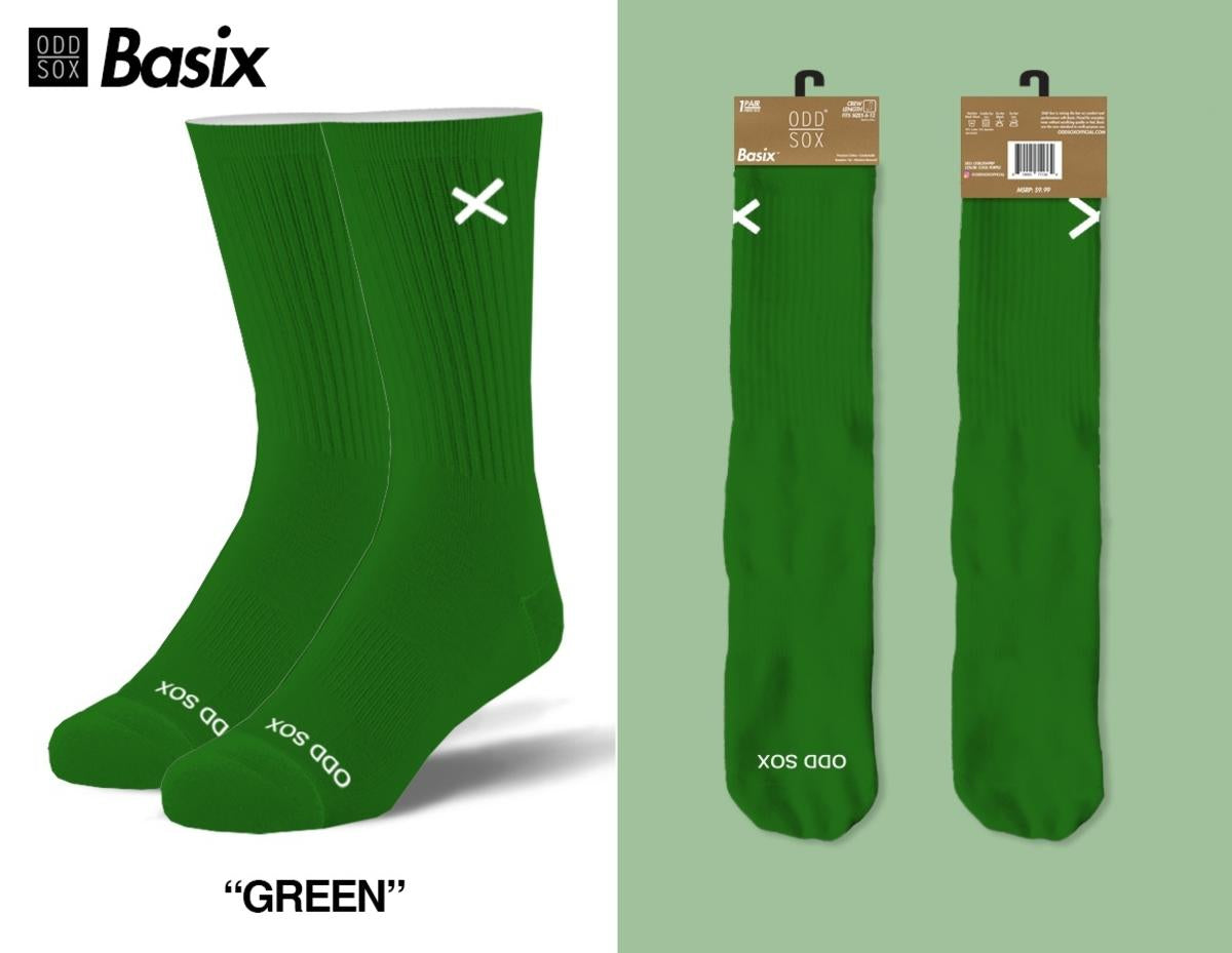 Odd Sox “Basix Fashion” Socks (Green)