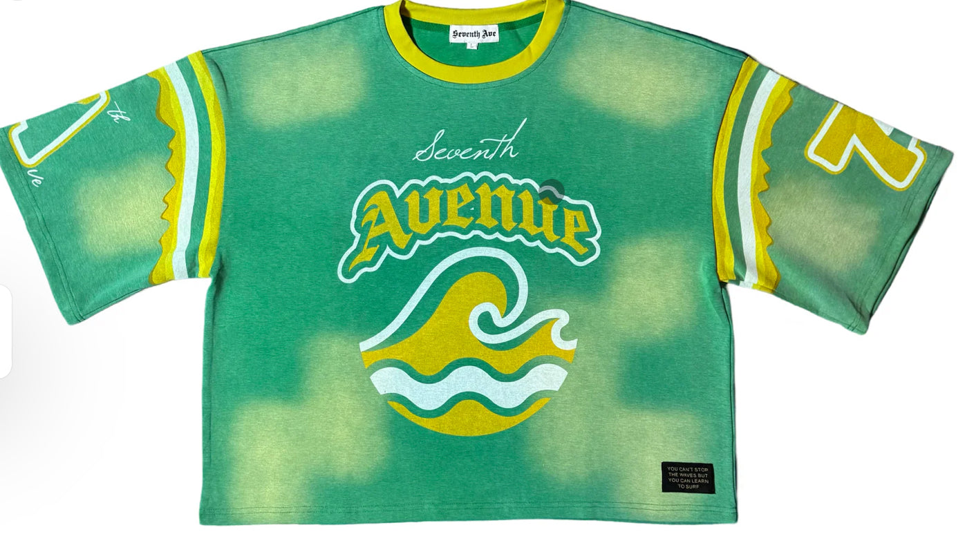 Seventh Avenue “Wavy” Crop Tee (Mint)