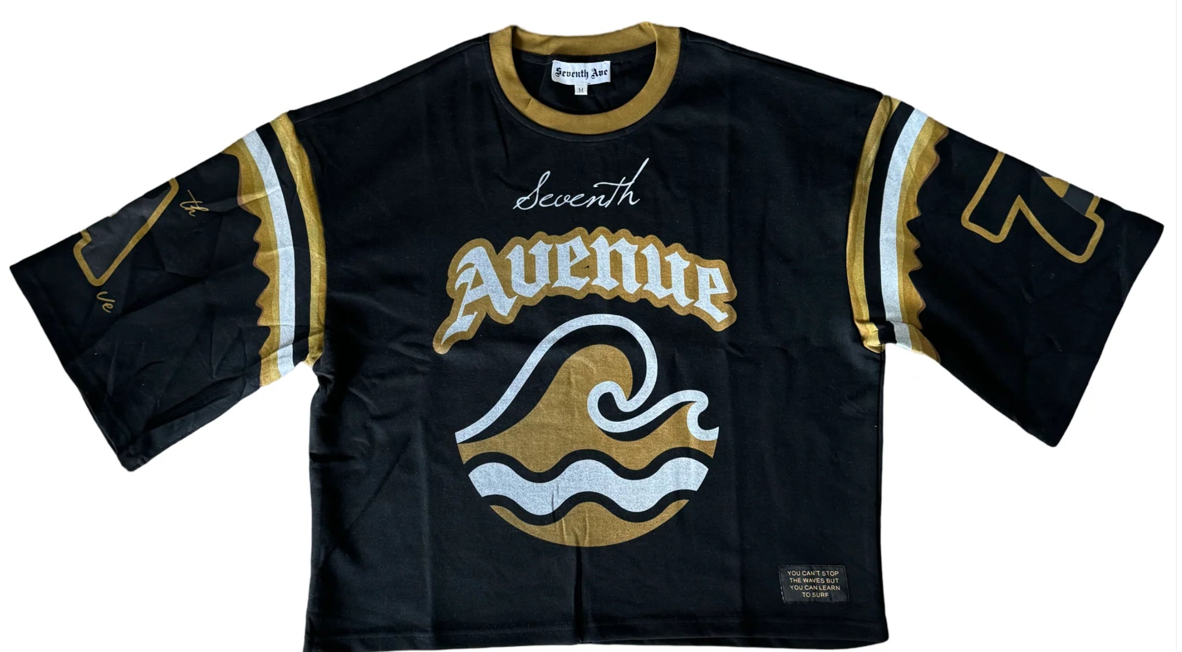 Seventh Avenue “Wavy Crop Jersey” (Black/Gold)