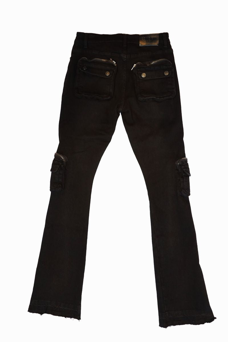 Concept La “Dover” Jet Black Stacked  Jeans