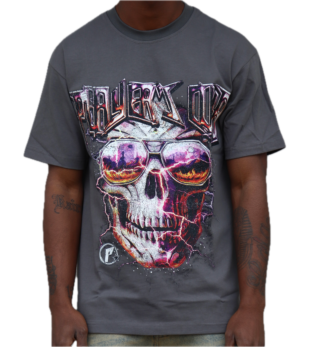 Players Club “Electric Skull” Tee (Grey)