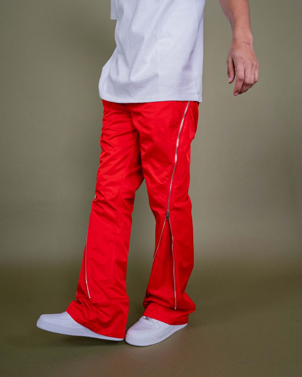 Eptm “Nylon Zip Flared” Sweatpants (Red)