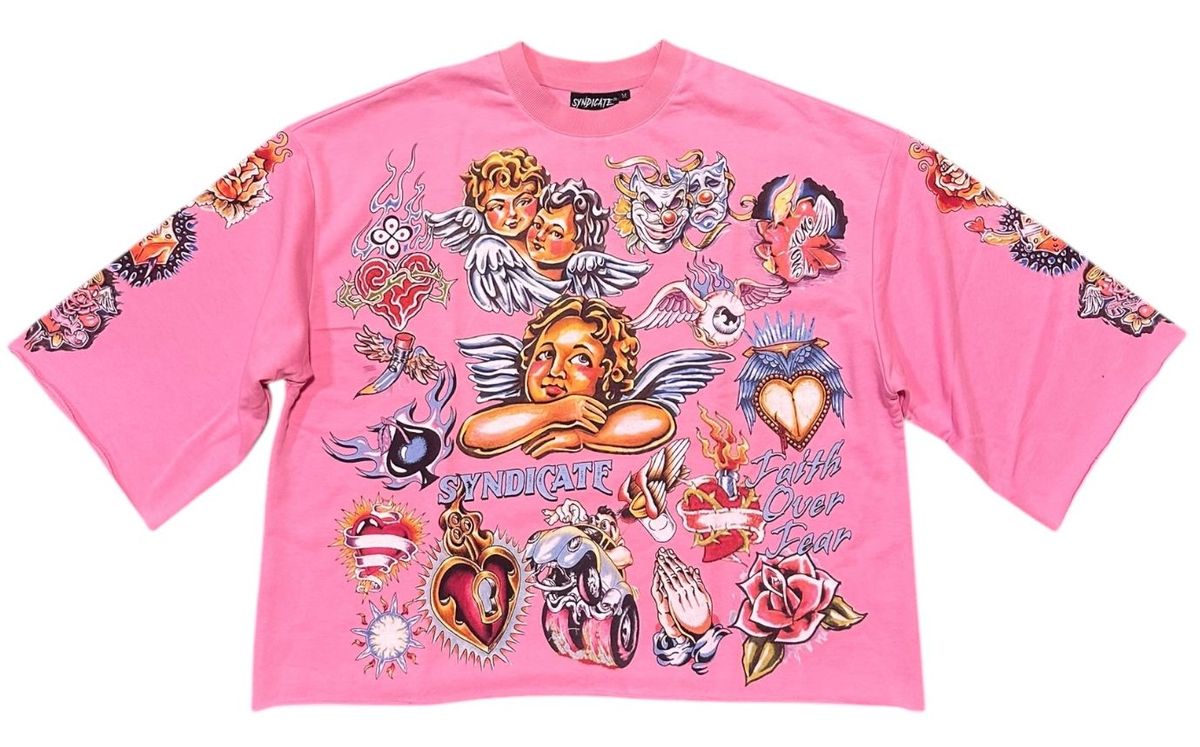 Syndicate “Faith” Cropped Tee (Pink)