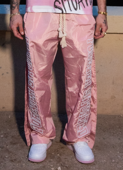 Forever Situated “Nylon Track” Pants (Pink)