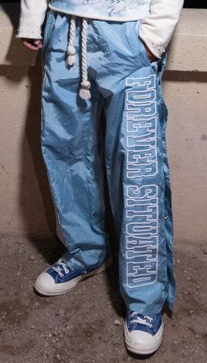 Forever Situated “Nylon Track” Pants (Blue)