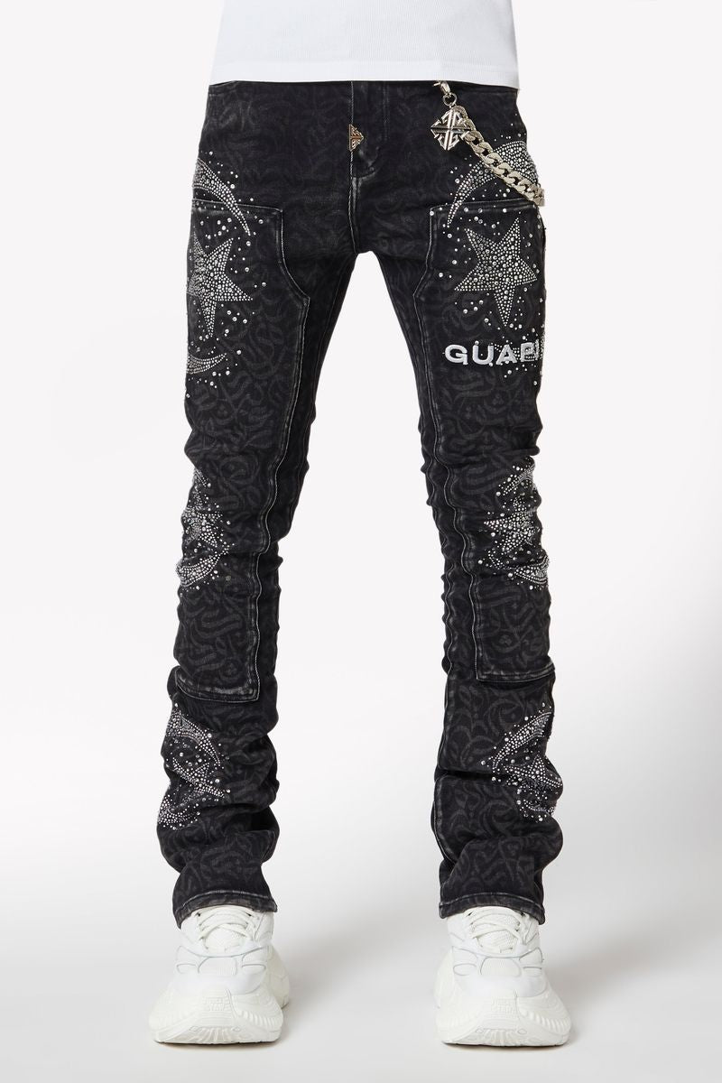 Guapi “Obsidian Black Calligraphy” Jeans