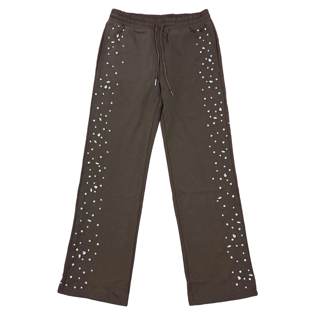 Reveer “Rhinestone” Sweatpants (Brown)