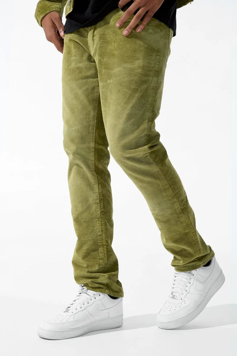 Jordan Craig Legacy Edition "Atlas Olive Corduroy Pants" Slim Fit
