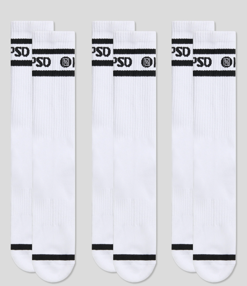 Psd "White Crew Socks"