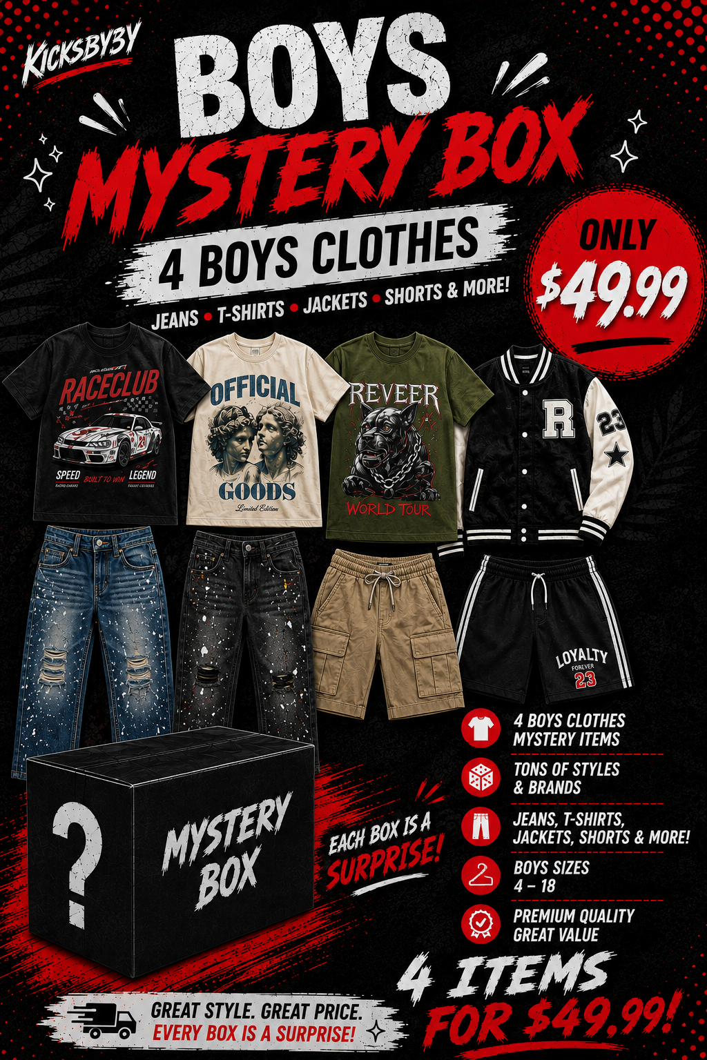 4 KIDS CLOTHES MYSTERY BOX