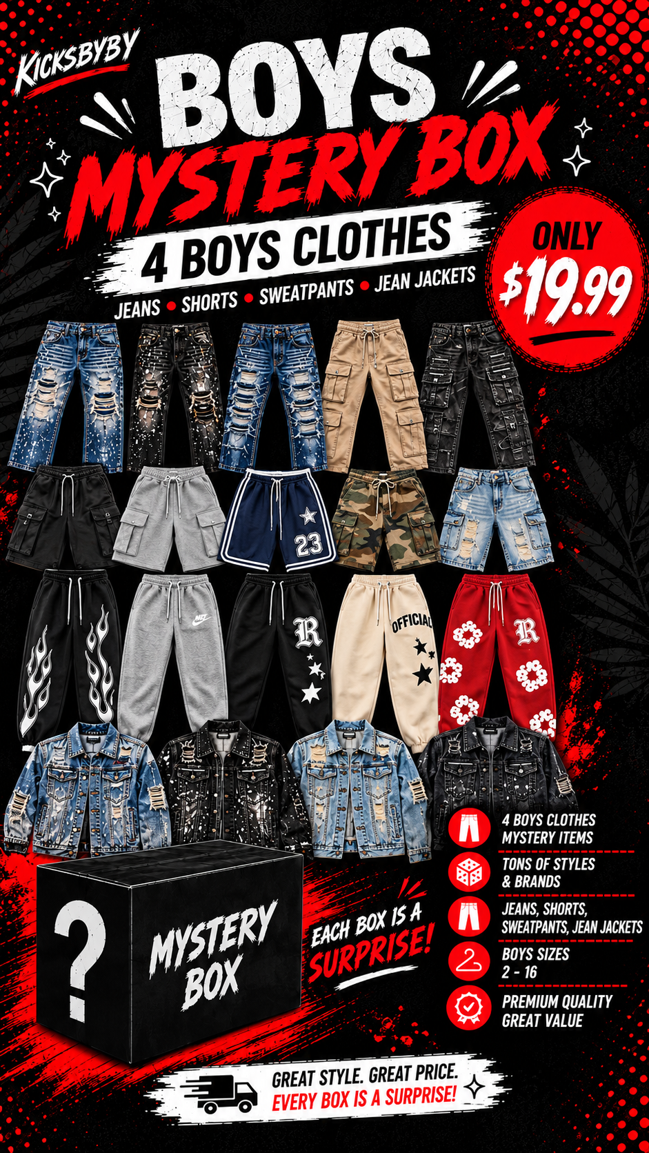 4 KIDS CLOTHES MYSTERY BOX