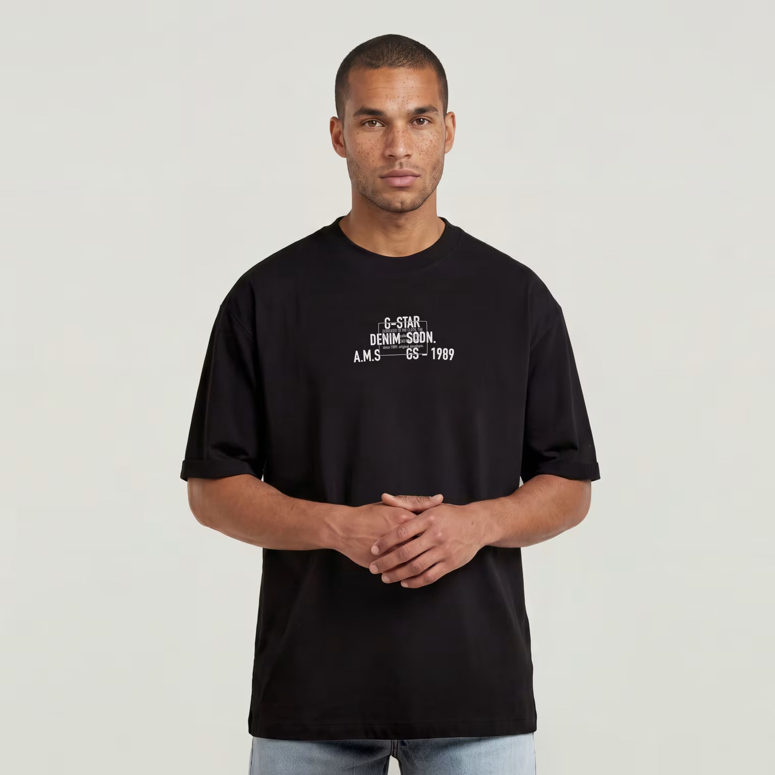 G-STAR RAW "multi text relaxed r t DK BLACK"