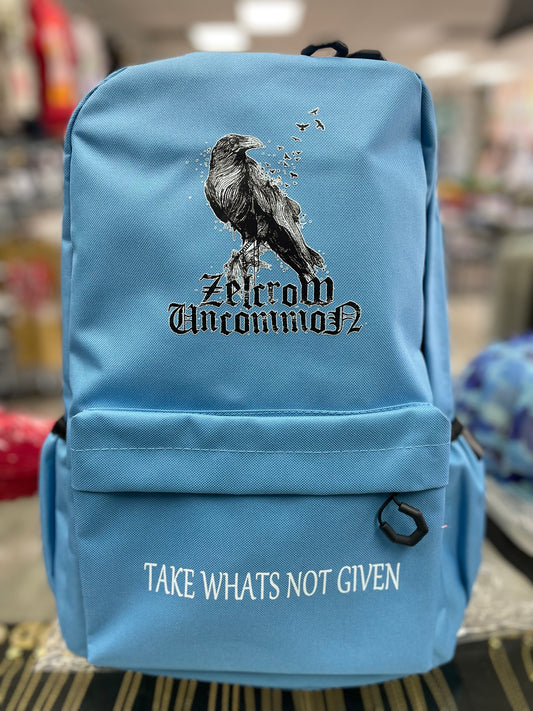 Zelcrow Uncommon "Take Whats Not Given" Backpack (Blue)