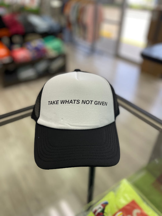 Zelcrow Uncommon "Take Whats Not Given" Trucker Hat (Black/White)