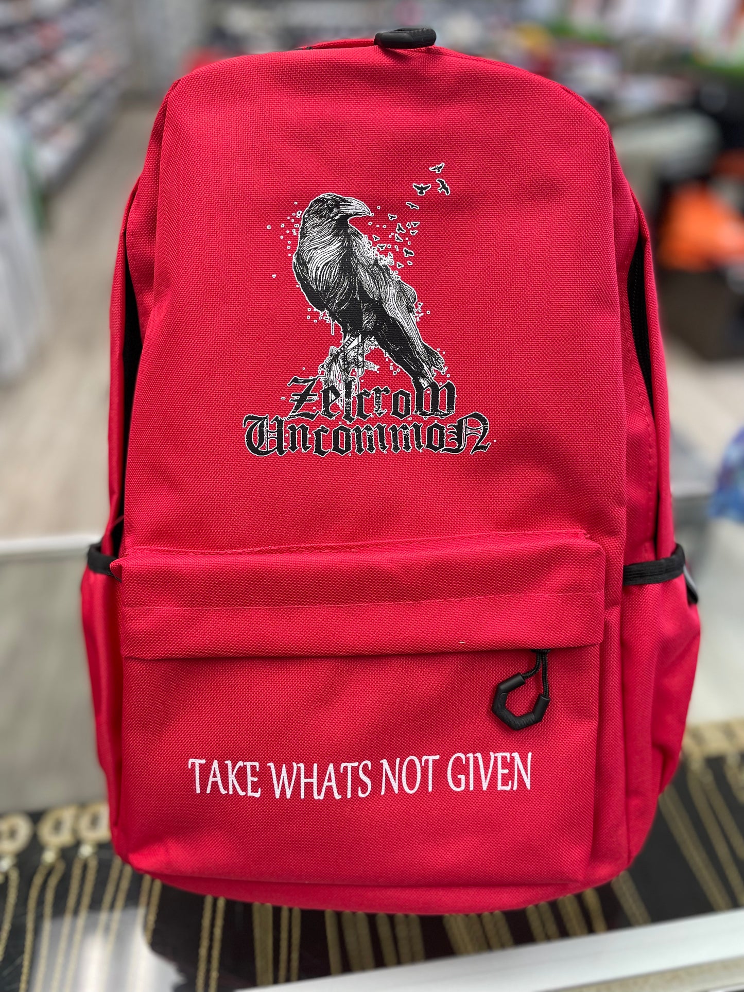 Zelcrow Uncommon "Take Whats Not Given" Backpack (Red)