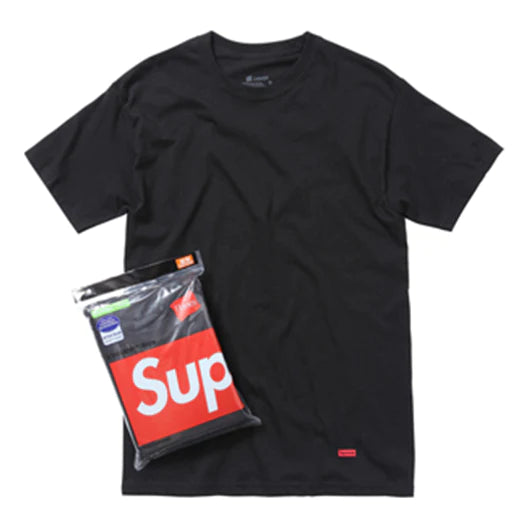 Supreme x Hanes (Black)  Tagless T-Shirts